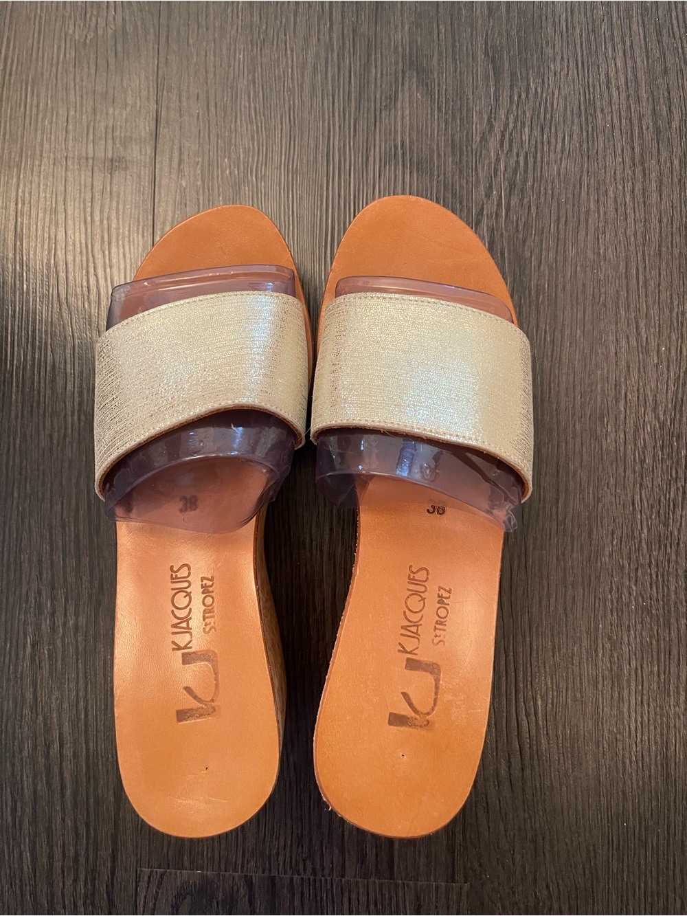 kJacques Gold Slide Sandals